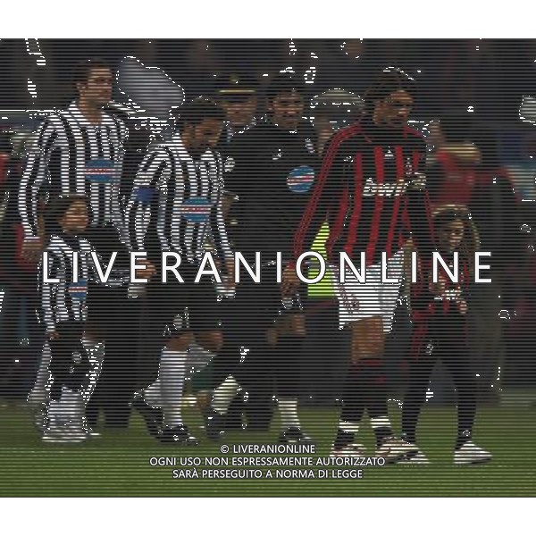 Milan - Juventus Trofeo Berlusconi 06/01/2007 nella foto Paolo Maldini con Alessandro del Piero e Gianluigi Buffon ph Aldo Liverani
