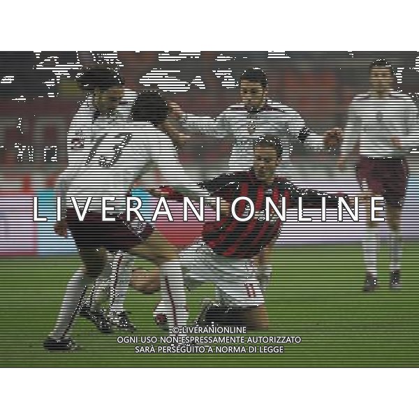 MILAN-AREZZO COPPA ITALIA TIM 11/01/2007 NELLA FOTO gilardino, ranocchia e terra FOTO LUZZANI MARCO-AGENZIA ALDO LIVERANI