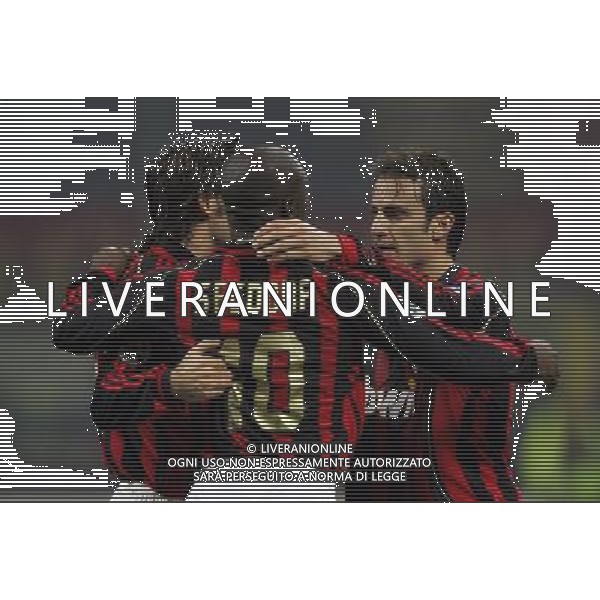 MILAN-AREZZO COPPA ITALIA TIM 11/01/2007 NELLA FOTO esultanza gilardino FOTO LUZZANI MARCO-AGENZIA ALDO LIVERANI