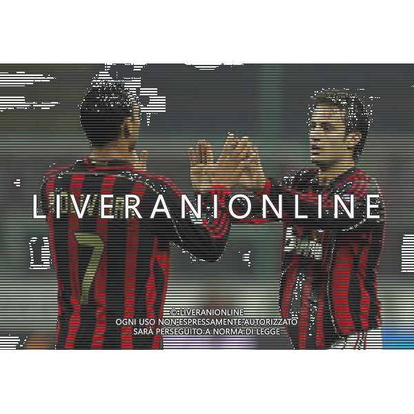 MILAN-AREZZO COPPA ITALIA TIM 11/01/2007 NELLA FOTO esultanza gilardino FOTO LUZZANI MARCO-AGENZIA ALDO LIVERANI