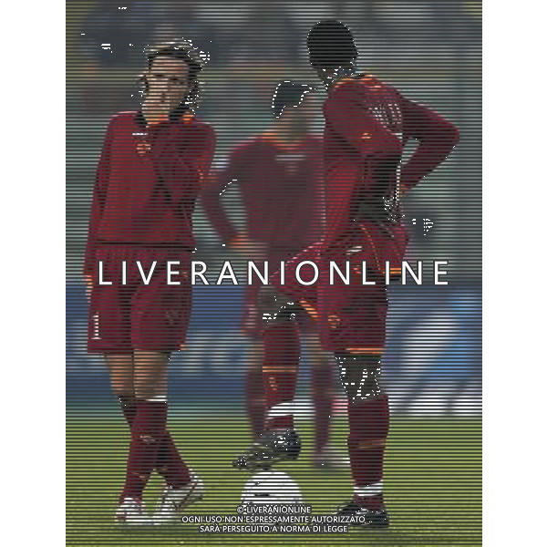 Parma - Roma Coppa Italia Tim Cup 17/01/2006 nella foto la delusione di rodrigo taddei con okaka ph andry/ag. aldo liverani