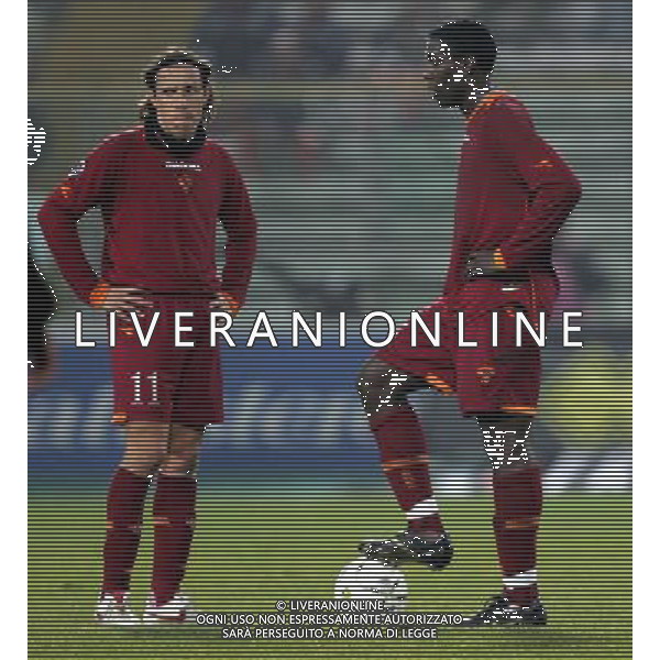 Parma - Roma Coppa Italia Tim Cup 17/01/2006 nella foto la delusione di rodrigo taddei con okaka ph andry/ag. aldo liverani
