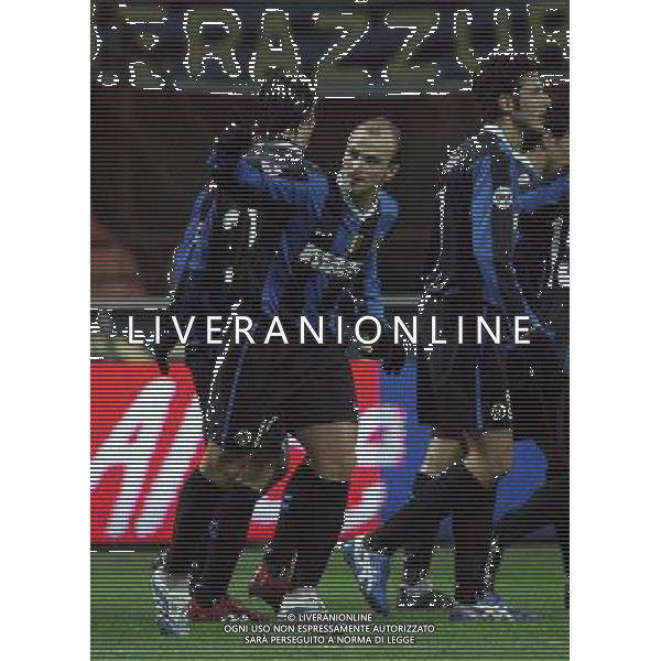 INTER-EMPOLI COPPA ITALIA TIM 17/01/2007 NELLA FOTO esultanza cambiasso FOTO LUZZANI-ALDO LIVERANI