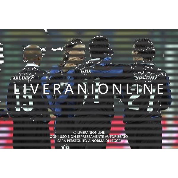 Milano 17/01/2007 coppa italia tim cup 2006/07 inter-empoli 2:0 nella foto grosso fabio esulta con i compagni dopo il gol ph marco luzzani/ag aldo liverani s.a.s.