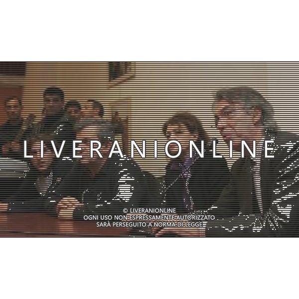 Milano 19 gennaio 2007 Massimo Moratti insieme a Don Colmegna inaugura la nuova sede Inter Club Casa della carita\' in via Brambilla nella foto: Moratti Massimo Don Colmegna e Milly Moratti foto Agenzia Aldo Liverani