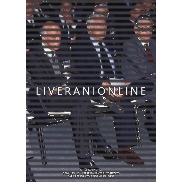 Leopoldo Pirelli (Industriale) con Gianni Agnelli nel 1984 ph archivio giovanni liverani/ag. aldo liverani