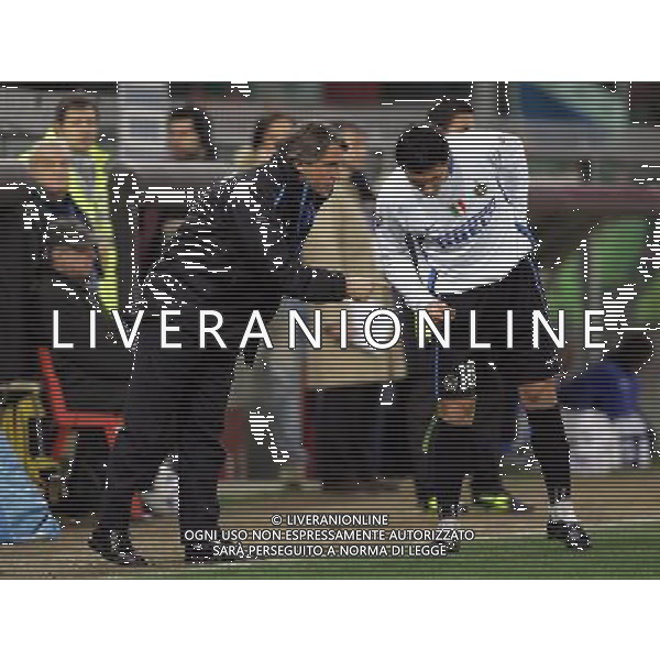 Sampdoria - Inter semifinale Coppa Italia Tim Cup 24/01/2007 nella foto mancini roberto con burdisso ph luzzani/ag. aldo liverani