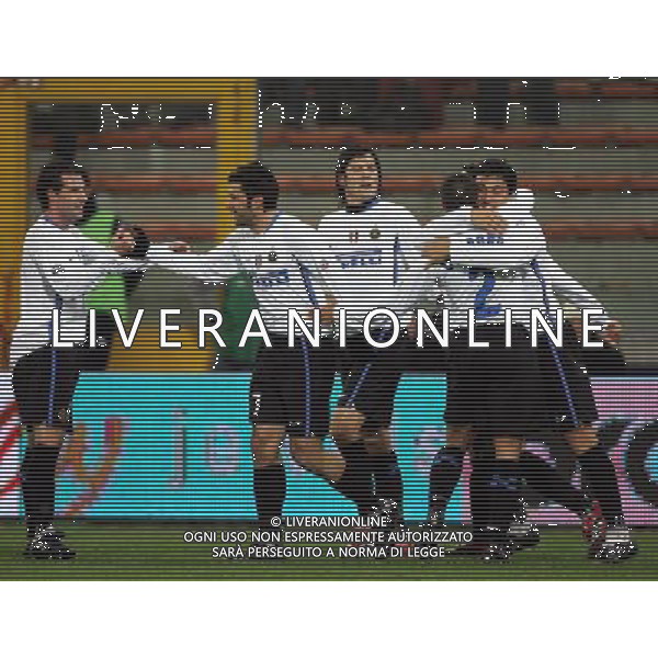 Sampdoria - Inter semifinale Coppa Italia Tim Cup 24/01/2007 nella foto esultanza dopo il gol di burdisso nicolas ph luzzani/ag. aldo liverani