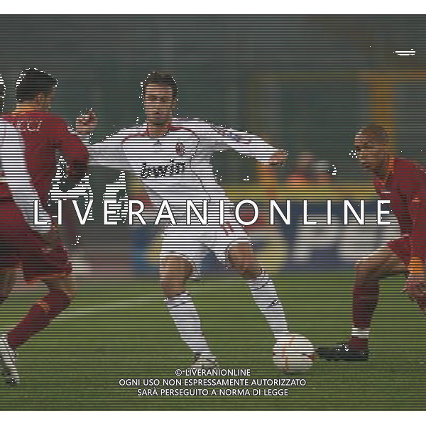 Roma - Milan 31 / 01 / 2007 - Coppa Italia TIM CUP Semifinale ritorno nella foto: Alberto Gilardino tra Christian Panucci e Ferrari Matteo ph Corradetti / ag. Aldo Liverani