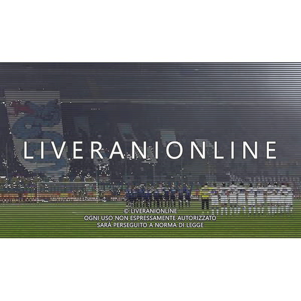 Inter - sampdoria semifinale coppa italia tim cup 01/02/2007 nella foto minuto di silenzio ph luzzani/ag. aldo liverani