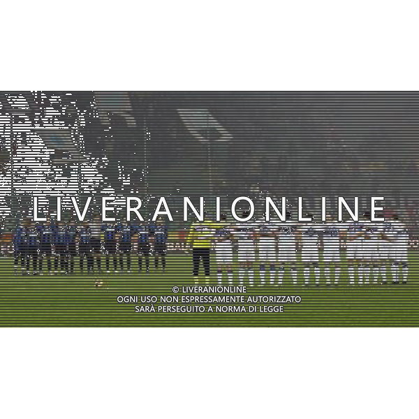 Inter - sampdoria semifinale coppa italia tim cup 01/02/2007 nella foto minuto di silenzio ph luzzani/ag. aldo liverani