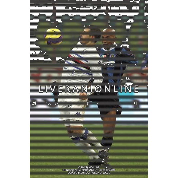 Inter - sampdoria semifinale coppa italia tim cup 01/02/2007 nella foto angelo palombo con olivier dacourt ph luzzani/ag. aldo liverani