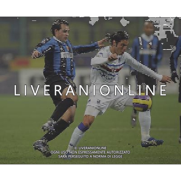 Milano 02/02/2007 coppa italia tim 2006/07 inter-sampdoria 0:0 nella foto gonzalez mariano e accardi pietro ph marco luzzani/ag aldo liverani s.a.s.