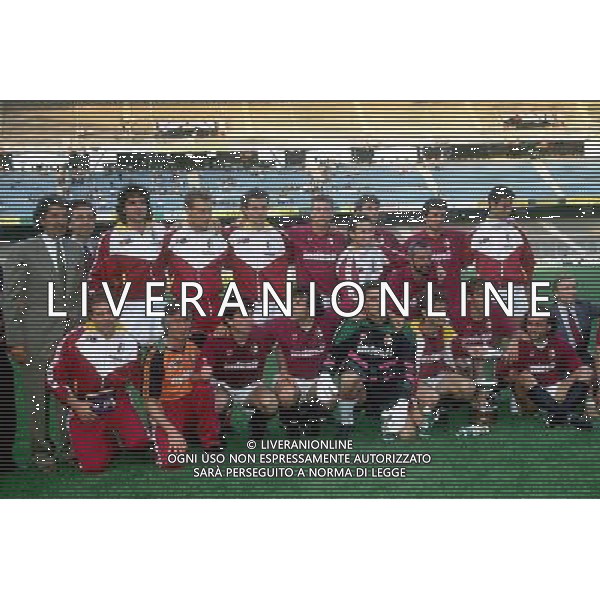 Torino - Pisa Mitropa Cup 1991 Nella foto : La formazione del Torino vincitrice del Trofeo: Gabetto ex calciatore,Policano.Marchegiani,Falcone.Cois,Venturin,Fusi, Giunta Mass.,Romano,--,Ielpo,--,Martin Vasquez,Annoni,Borsano Ph. Alessandro Falzone/Archivi
