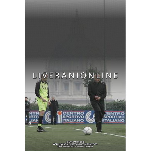 Roma, Oratorio S.Pietro 24 02 2007 Clericus Cup primo campionato di calcio per preti e seminaristi provenienti da tutto il mondo. Partita di inizio torneo il collegio \'Mater Ecclesiae\' (in maglia blu) e \'Gregoriana\' (in maglia bianca) nella foto: Monsigno