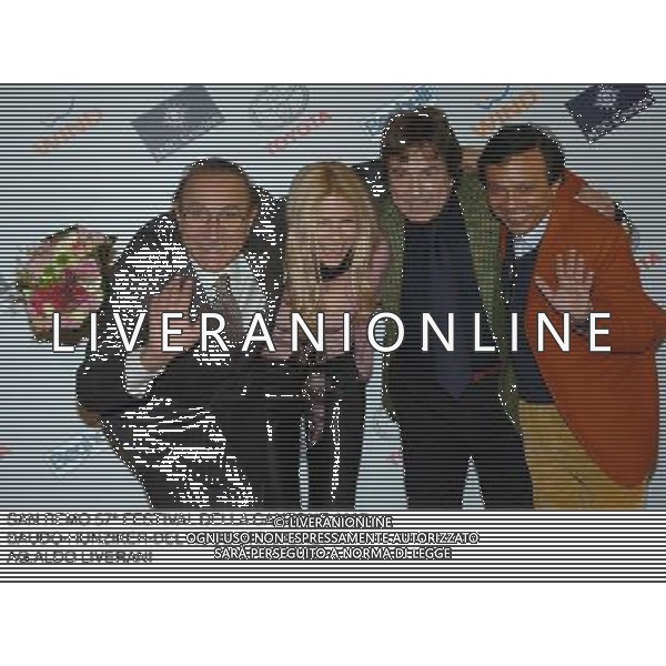 SAN REMO 26 FEBBRAIO 2007 SAN REMO 57¡ FESTIVAL DELLA CANZONE 2007 NELLA FOTO: PIPPO BAUDO MICHELLE HUNZIKER FABRIZIO DEL NOCE E PIERO CHIAMBRETTI AG ALDO LIVERANI