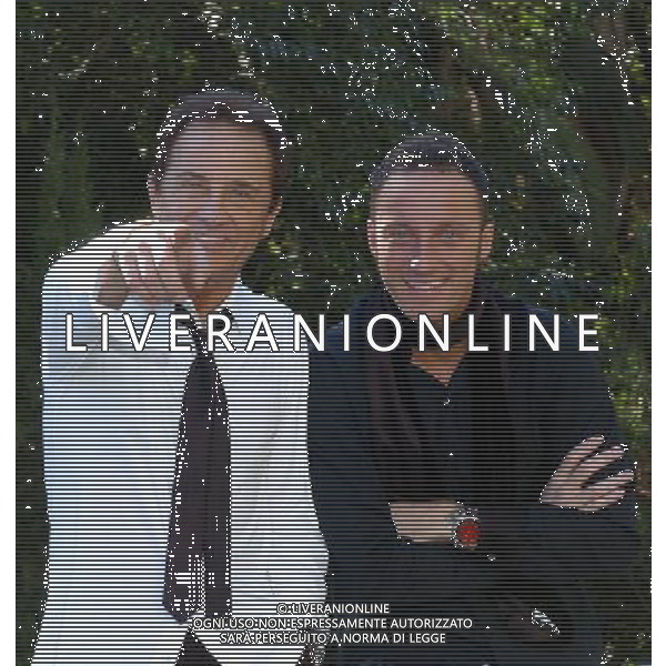 SAN REMO 27/2/2007 57esimo FESTIVAL DELLA CANZONE ITALIANA NELLA FOTO ROBI FACCHINETTI CON IL FIGLIO FRANCESCO FOTO AG ALDO LIVERANI