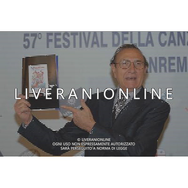 57¡ FESTIVAL DELLA CANZONE ITALIANA SANREMO CONFERENZA STAMPA PRIMA SERATA 27/02/2007 NELLA FOTO PIPPO BAUDO PRESENTA IL PROGRAMMA PH Baiamonte/AG. ALDO LIVERANI