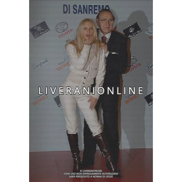 SAN REMO 28/2/2007 57° FESTIVAL DELLA CANZONE ITALIANA NELLA FOTO MICHELLE HUNZIKER E PIPPO BAUDO FOTO AG ALDO LIVERANI