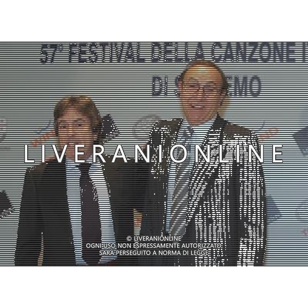 SANREMO 2/3/2007 57° FESTIVAL DELLA CANZONE ITALIANA NELLA FOTO FABRIZIO DEL NOCE E PIPPO BAUDO FOTO ROMANO/AG ALDO LIVERANI