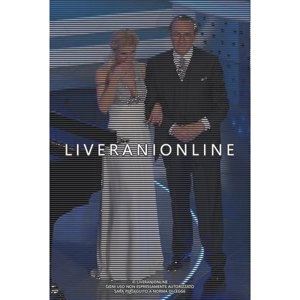 57 festival della canzone italiana Sanremo 02/03/2007 nella foto pippo baudo con michelle hunziker ph AG/Ag. Aldo Liverani