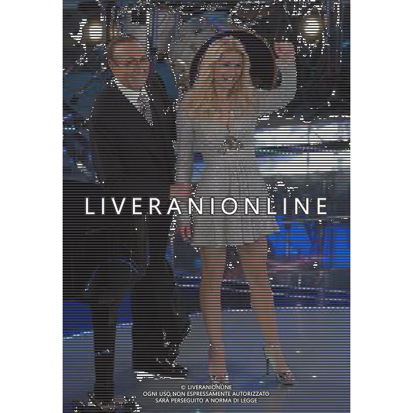 SANREMO 2/3/2007 57° FESTIVAL DELLA CANZONE ITALIANA NELLA FOTO MICHELLE HUNZIKER E PIPPO BAUDO FOTO AG ALDO LIVERANI