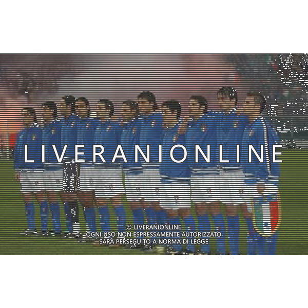 ITALIA-FINLANDIA 29-03-2003 NELLA FOTO TOTTI-DELVECCHIO-BUFFON-NESTA-ZAMBROTTA-ZANETTI-VIERI-CAMORANESI-PERROTTA-PANUCCI-CANNAVARO FOTO MARCO LUZZANI-AGENZIA ALDO LIVERANI