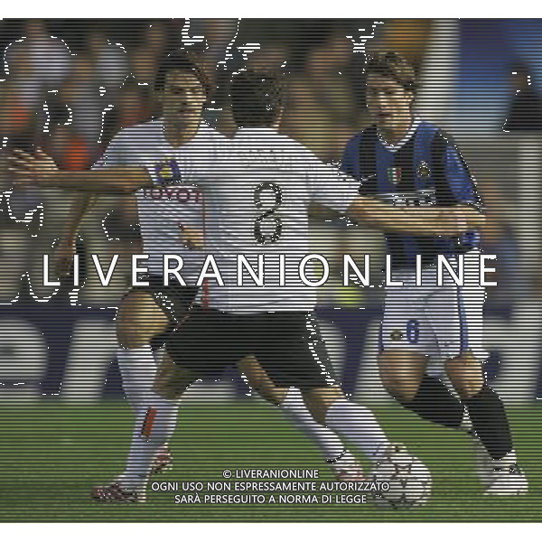 VALENCIA-INTER CHAMPIONS LEAGUE 06/03/2007 NELLA FOTO MAXWELL-BARAJA-MORIENTES FOTO ANDREOLI-ALDO LIVERANI