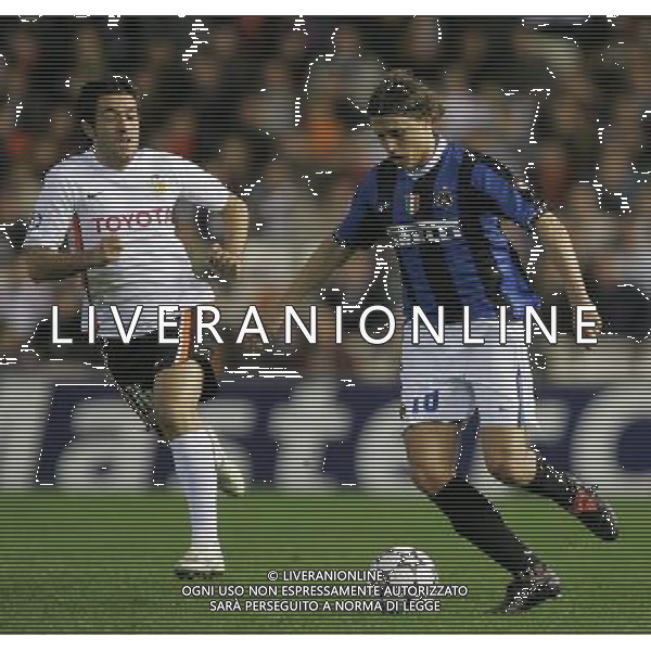 VALENCIA-INTER CHAMPIONS LEAGUE 06/03/2007 NELLA FOTO HERNAN CRESPO-HUGO VIANA FOTO ANDREOLI-ALDO LIVERANI