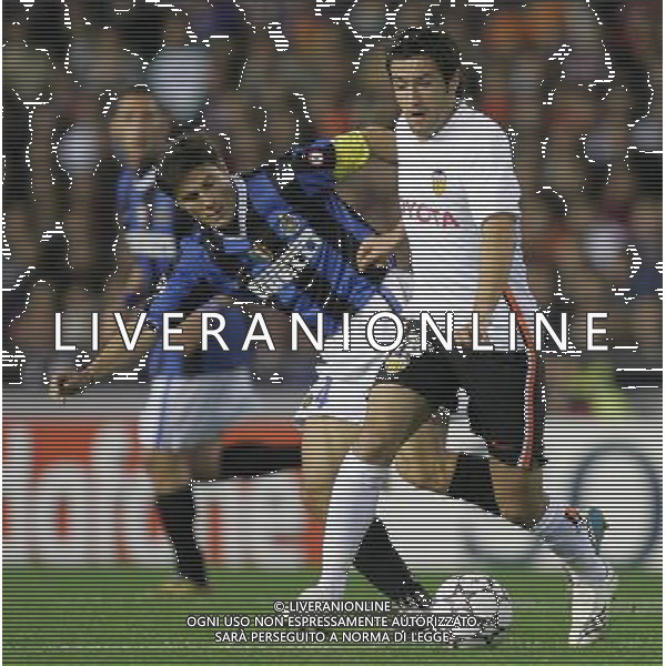 VALENCIA-INTER CHAMPIONS LEAGUE 06/03/2007 NELLA FOTO ZANETTI JAVIER-HUGO VIANA FOTO ANDREOLI-ALDO LIVERANI