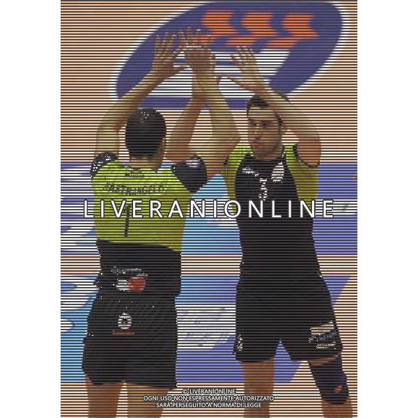 Milano 03/03/2007 TIM CUP A1Final Four 2007 M. Roma Volley - Maggiora Latina nella foto savani cristian e mastrangelo luigi ph marco luzzani/ag aldo liverani s.a.s.