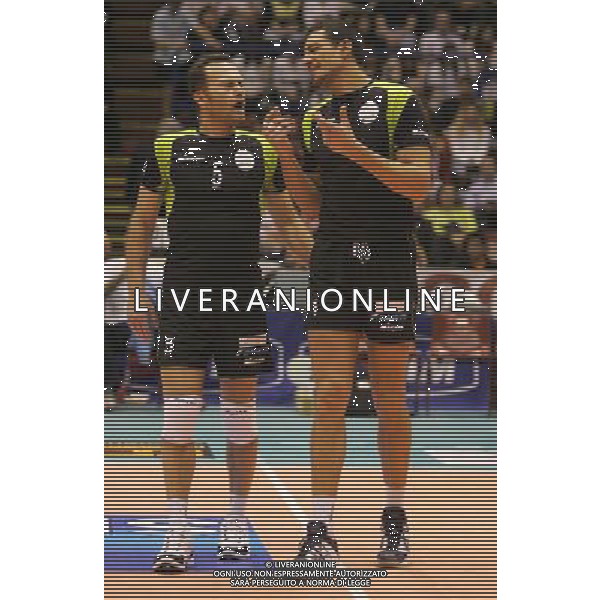 Milano 03/03/2007 TIM CUP A1Final Four 2007 M. Roma Volley - Maggiora Latina nella foto tofoli paolo e mastrangelo luigi ph marco luzzani/ag aldo liverani s.a.s.