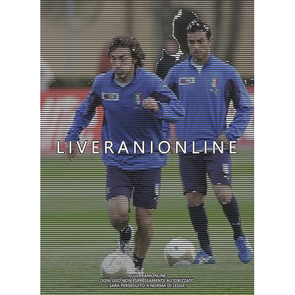 COVERCIANO 21/03/2007 NELLA FOTO Andrea Pirlo durante gli allenamenti a Coverciano oggi pomeriggio. AG ALDO LIVERANI