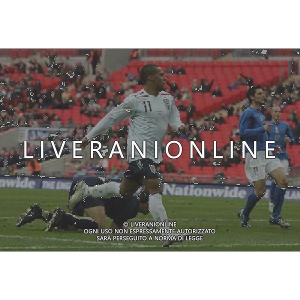Inghilterra - Italia U21 amichevole prima partita giocata nel nuovo stadio di Wembley a Londra 24/03/2007 nella foto il gol di Wayne Routledge pic Marcello Pozzetti ©GS/IPS Photo Agency/Ag. Aldo Liverani