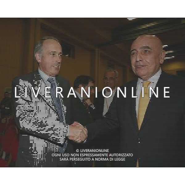 Roma - 02 / 04 / 2007 - Hotel Marriott - Elezione del Presidente Federale - nella foto: Giancarlo ABETE ed Adriano GALLIANI ph Corradetti / ag. Aldo Liverani