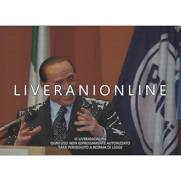 MILANO 2/4/2007 HOTEL MICHELANGELO VIA SCARLATTI, 33 ASSEMBLEA PUBBLICA DEL PARTITO DEI PENSIONATI NELLA FOTO SILVIO BERLUSCONI FOTO BONFANTI/AG ALDO LIVERANI