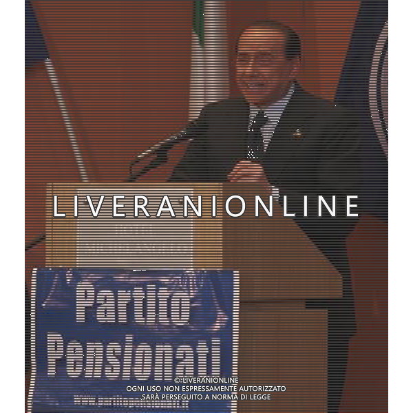 MILANO 2/4/2007 HOTEL MICHELANGELO VIA SCARLATTI, 33 ASSEMBLEA PUBBLICA DEL PARTITO DEI PENSIONATI NELLA FOTO SILVIO BERLUSCONI FOTO BONFANTI/AG ALDO LIVERANI