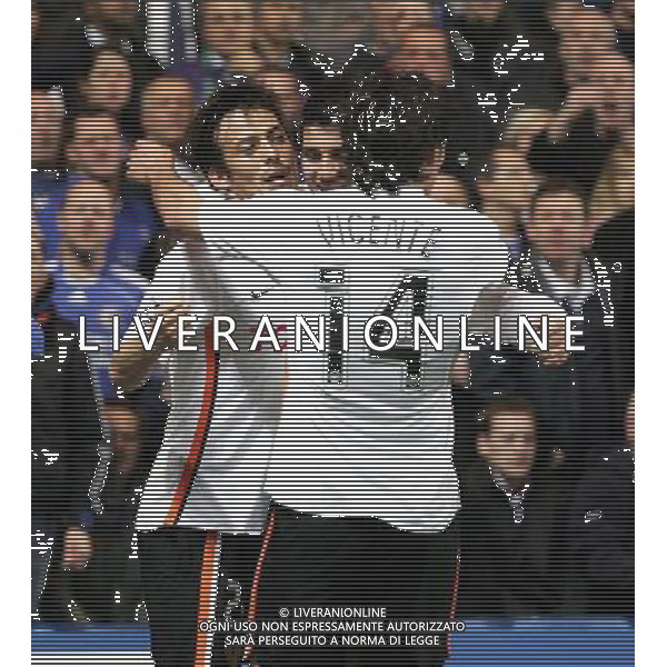 Chelsea - Valencia, Champions League Quarter Final First Leg, Stamford Bridge, London , Date 040407 nella foto esultanza dopo il gol di David Silva del 0-1 Ph by Ian Kington IPS /Ag. Aldo Liverani