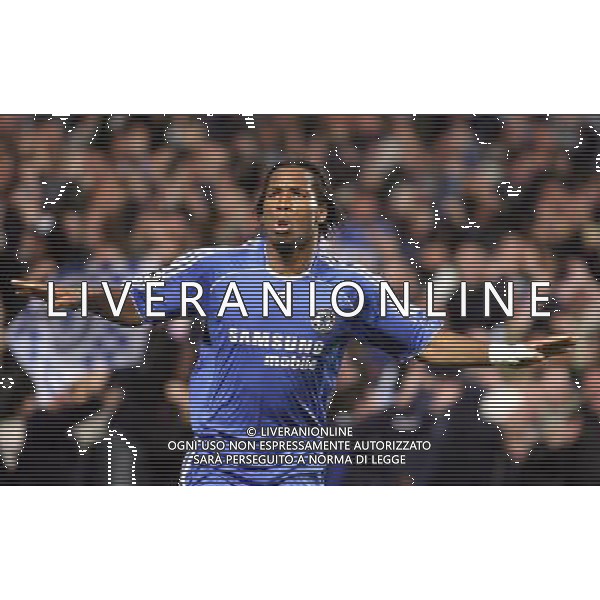 Chelsea - Valencia, Champions League Quarter Final First Leg, Stamford Bridge, London , Date 040407 nella foto esultanza dopo il gol di Didier Drogba del 1-1 Ph by Ian Kington IPS /Ag. Aldo Liverani