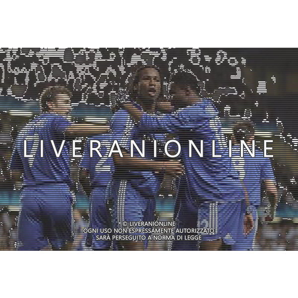 Chelsea - Valencia, Champions League Quarter Final First Leg, Stamford Bridge, London , Date 040407 nella foto esultanza dopo il gol di Didier Drogba del 1-1 Ph by Ian Kington IPS /Ag. Aldo Liverani