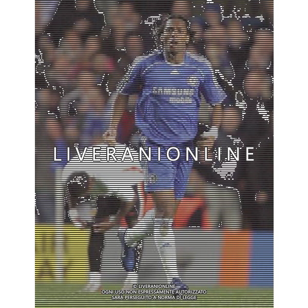 Chelsea - Valencia, Champions League Quarter Final First Leg, Stamford Bridge, London , Date 040407 nella foto esultanza dopo il gol di Didier Drogba del 1-1 Ph by Ian Kington IPS /Ag. Aldo Liverani