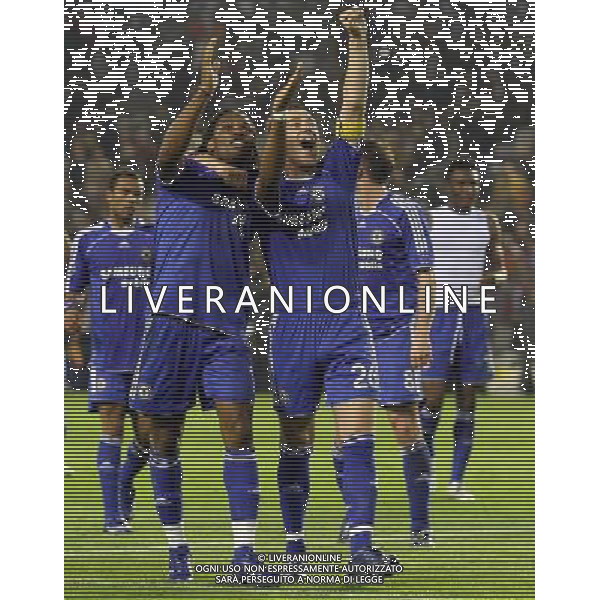 Valencia - Chelsea Champions League Quarter Finals second leg in Valencia 10/04/2007 nella foto esultanza di John Terry and Didier Drogba a fine gara pic Marcello Pozzetti©IPS Photo Agency/Ag. Aldo Liverani
