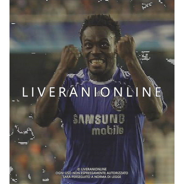 Valencia - Chelsea Champions League Quarter Finals second leg in Valencia 10/04/2007 nella foto esultanza di Michael Essien pic Marcello Pozzetti©IPS Photo Agency/Ag. Aldo Liverani