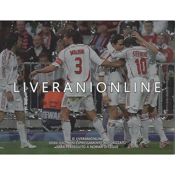 Bayern Monaco - Milan Champions League 11/04/2007 nella foto esultanza dopo il gol di filippo inzaghi ph luzzani/ag. aldo liverani