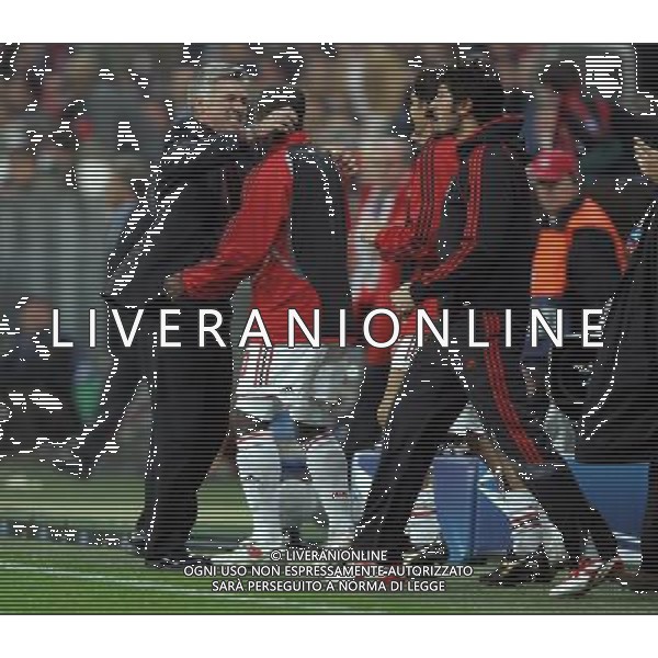 Bayern Monaco - Milan Champions League 11/04/2007 nella foto esultanza di carlo ancelotti a fine gara per la qualificazione ph luzzani/ag. aldo liverani