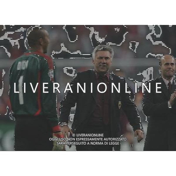 Bayern Monaco - Milan Champions League 11/04/2007 nella foto esultanza di carlo ancelotti a fine gara per la qualificazione ph luzzani/ag. aldo liverani