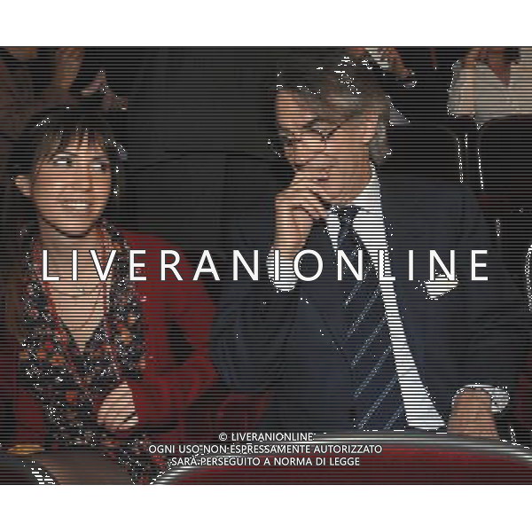 PRIMA SERATA DELLO SPETTACOLO TEATRALE \'ANGELINA\' IN SCENA AL TEATRO FRANCO PARENTI DI MILANO , DIRETTO DA DARIO D\'AMBROSI, CON GIANNA COLETTI E CELESTE MORATTI 17/04/2007 NELLO FOTO : MASSIMO MORATTI CON LA FIGLIA MARIA IN PLATEA PH TACCA/AG