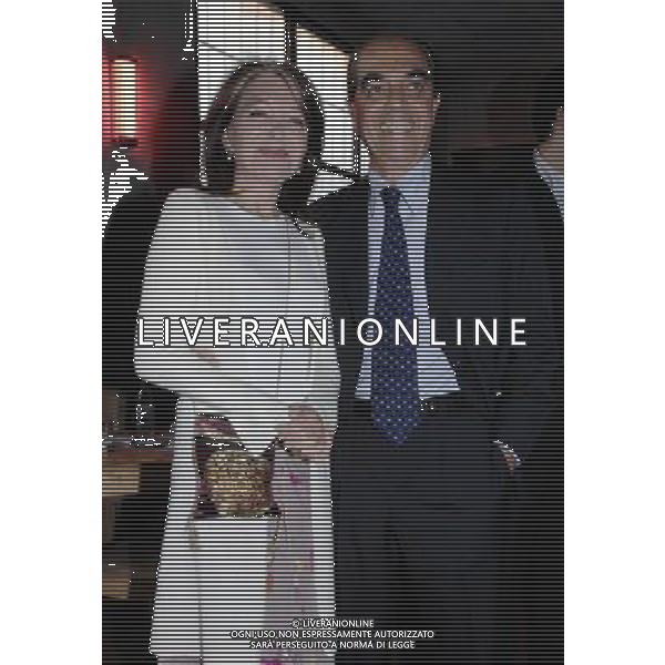 PRIMA SERATA DELLO SPETTACOLO TEATRALE \'ANGELINA\' IN SCENA AL TEATRO FRANCO PARENTI DI MILANO , DIRETTO DA DARIO D\'AMBROSI, CON GIANNA COLETTI E CELESTE MORATTI 17/04/2007 NELLO FOTO : BEDY E GIAN MARCO MORATTI. PH TACCA/AG. ALDO LIVERANI