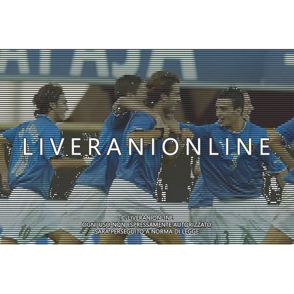 HELSINKI 10/06/2003 FINLANDIA - ITALIA U21 QUALIFICAZIONI EUROPEI 2004 NELLA FOTO ESULTANZA DI ALBERTO GILARDINO DOPO IL GOL FOTO NANDO VESCUSIO/AGENZIA ALDO LIVERANI