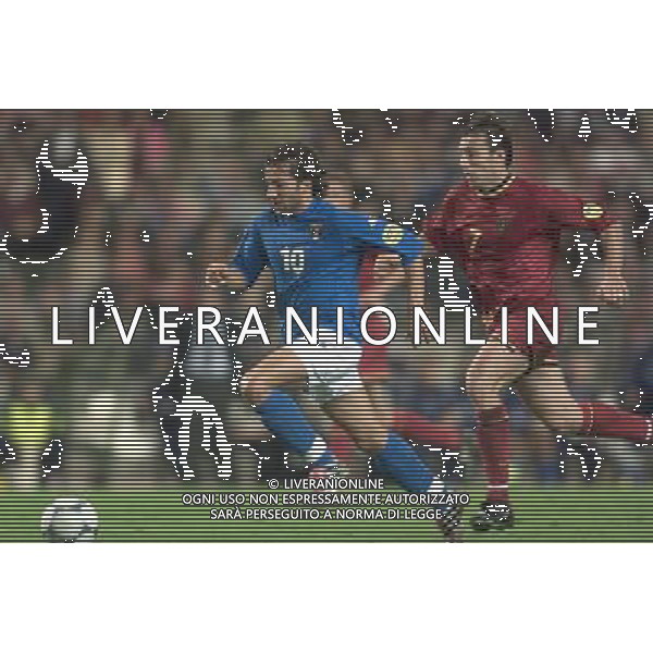 ITALIA- BELGIO EUROPEI 2000 NELLA FOTO DEL PIERO E WILMOTS FOTO ALDO LIVERANI